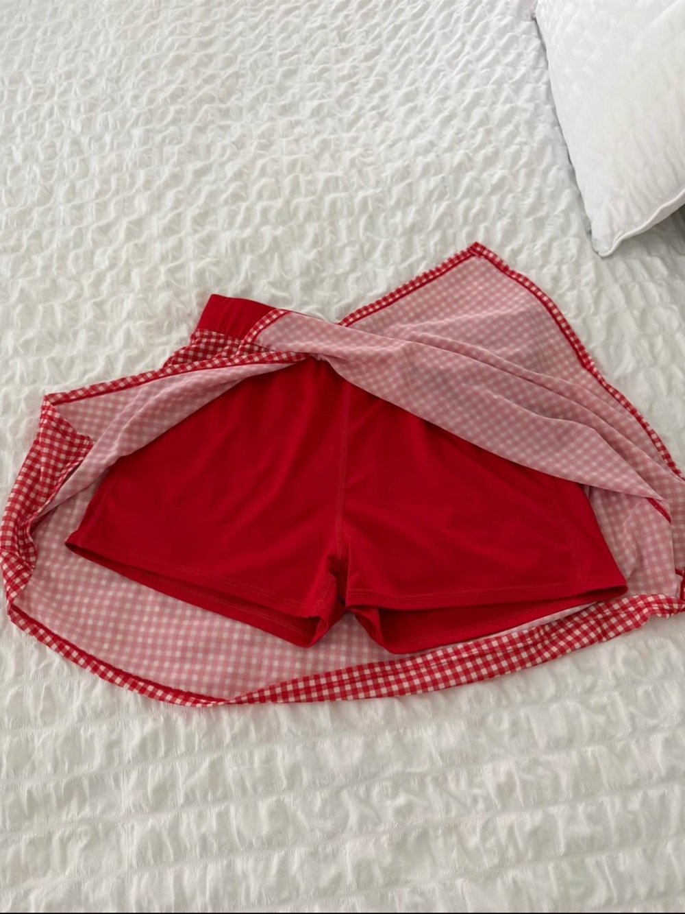 VOGO Athletica Red Gingham Skater Skirt - Picture 3 of 4